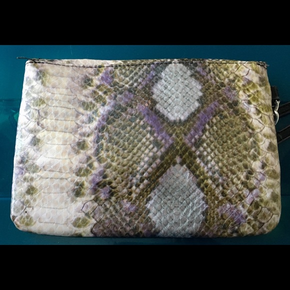 Vera Wang Faux Snakeskin Wristlet - Picture 2 of 3